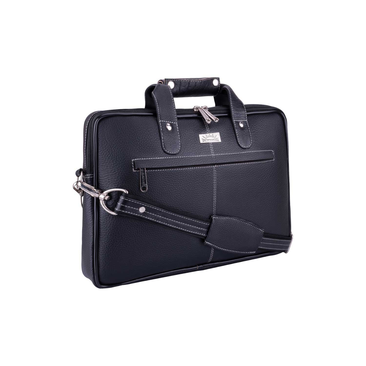 Genuine Leather Executive Laptop Messenger Bag – 15-Inch Formal Office Briefcase with Shoulder Strap & Zippered Pockets (OFL117-155)