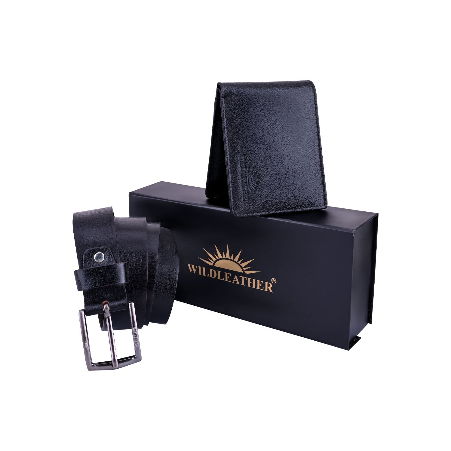 Wildleather Men's Genuine Leather Belt and Wallet Gift Combo Set (CMB110-102) – Premium Gift Box Included - Image 3
