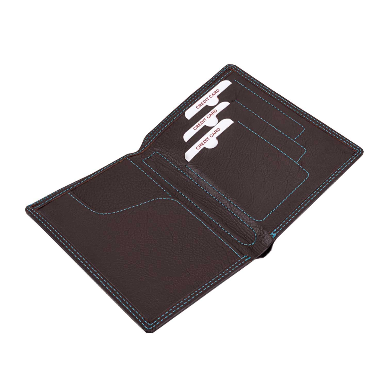 Premium Genuine Leather Passport Holder Cover Wallet PP101-401 Travel Organizer with Contrast Stitching