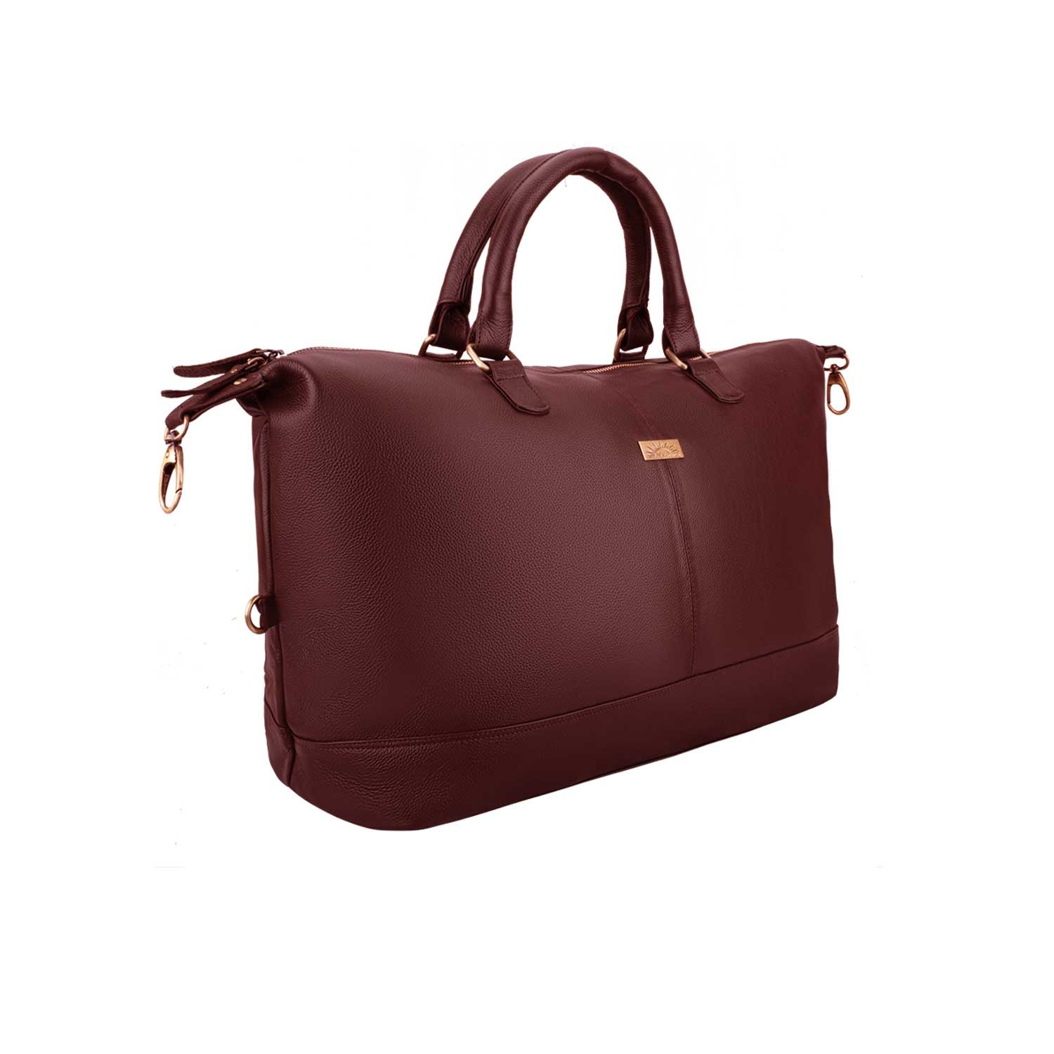 Premium Genuine Leather Duffle & Luggage Weekender Bag UDB107-104 Overnight Travel Satchel Bag - Image 3