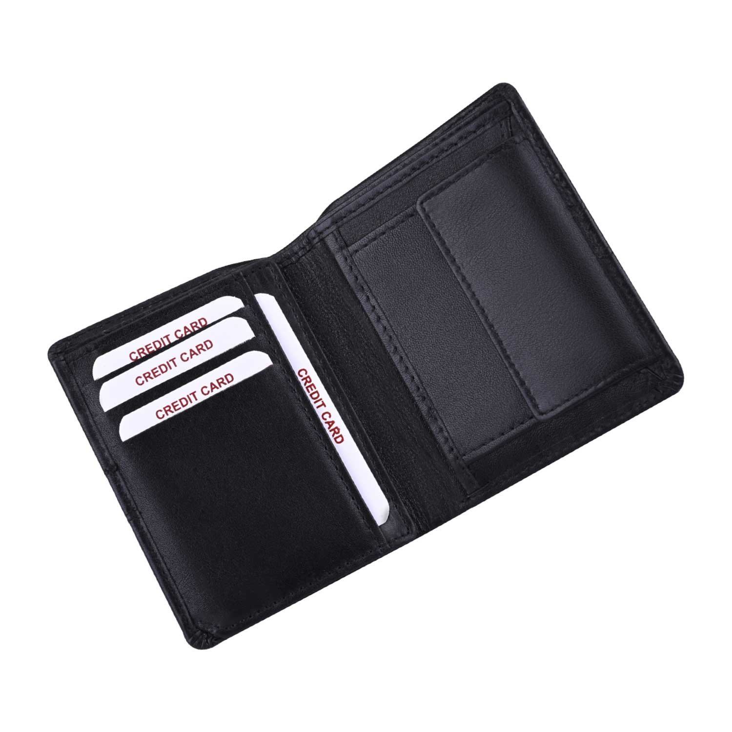 Wildleather Men’s Genuine Leather Vertical Bifold Wallet with Stitched Stripe Detail (GWL101-910) - Image 3