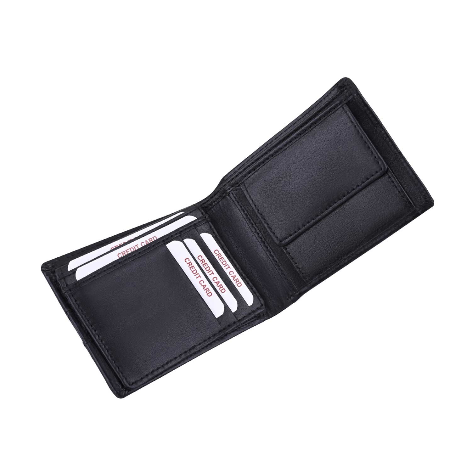 Men’s Genuine Leather Horizontal Bifold Wallet with Stitched Stripe Detail & Coin Pocket (GWL101-655) - Image 3