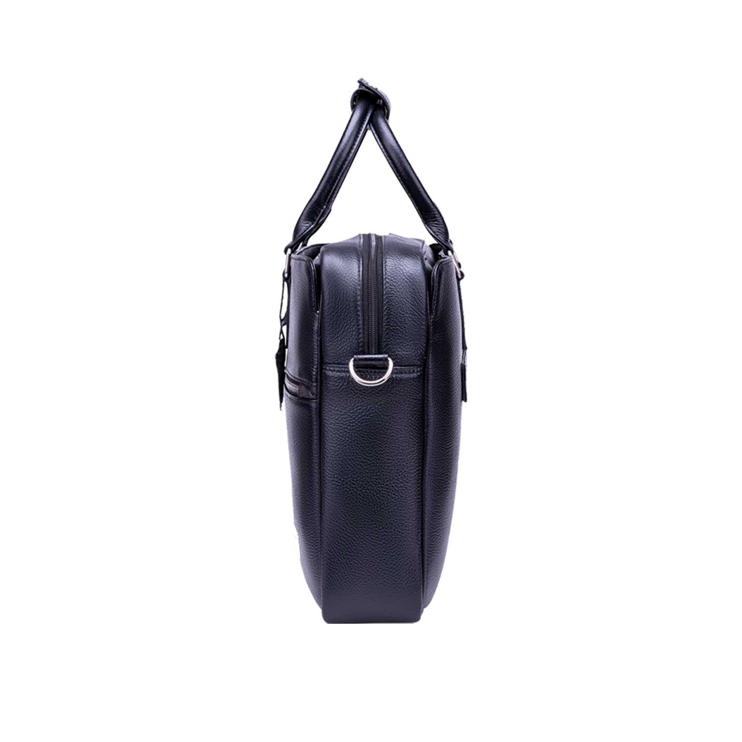 Men’s Multi-Compartment Leather Office Bag – Classic Pebble-Grain Laptop Briefcase (OFL115-823) - Image 2