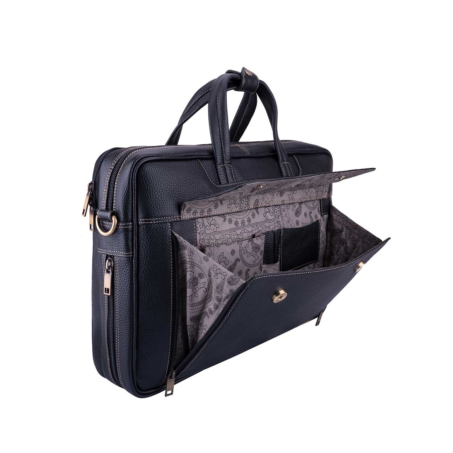 Wildleather Men’s Genuine Leather Executive Office & Laptop Messenger Bag(OFL107-207 ) - Image 5