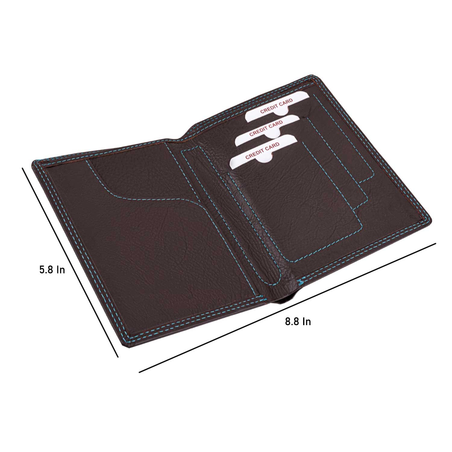 Premium Genuine Leather Passport Holder Cover Wallet PP101-401 Travel Organizer with Contrast Stitching - Image 6