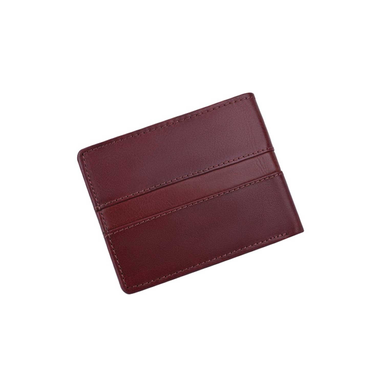 Men’s Genuine Leather Horizontal Bifold Wallet with Stitched Stripe Detail & Coin Pocket (GWL101-655) - Image 7