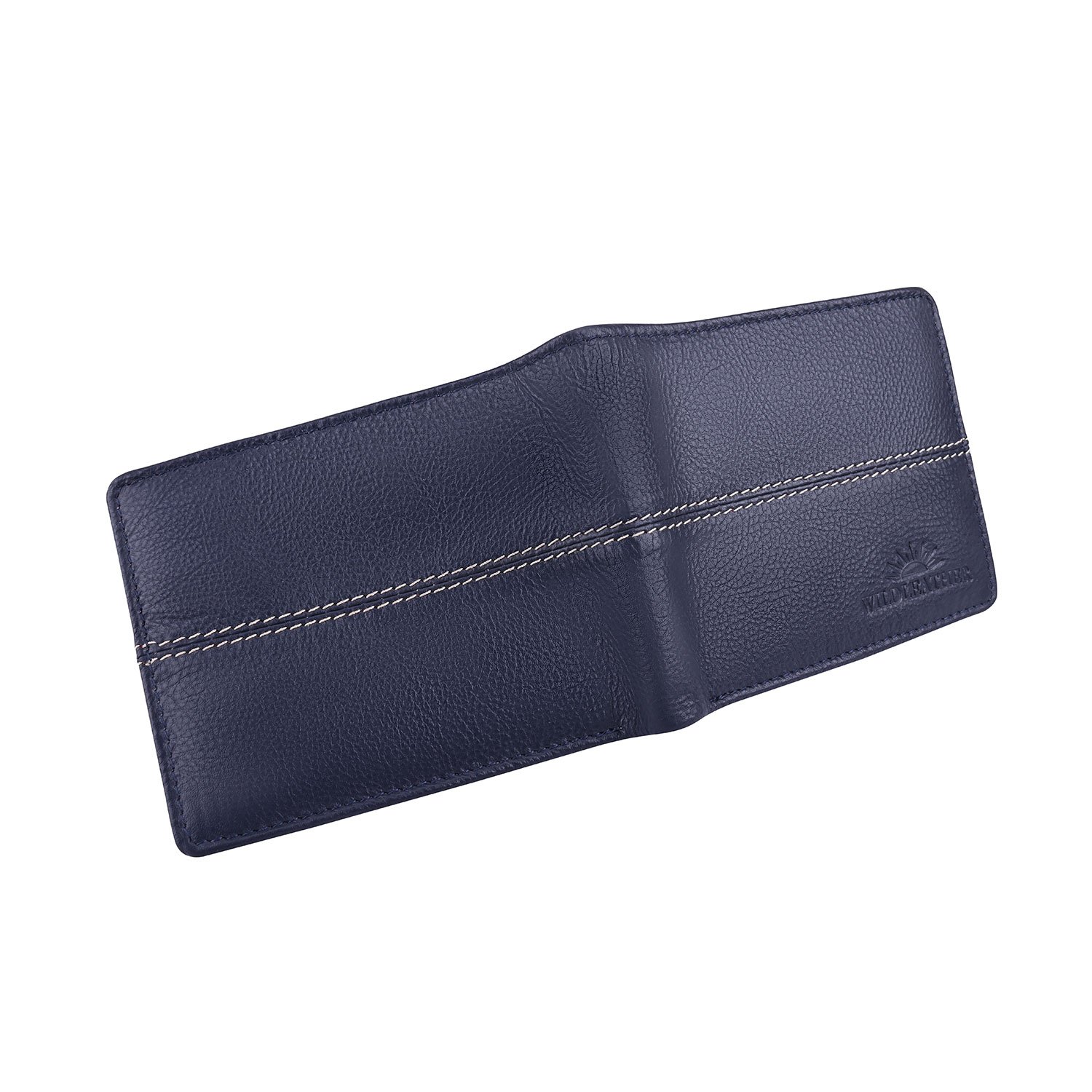 Wildleather Men's Genuine Leather Bi-Fold Wallet GWL101-652 with Coin Pocket & Contrast Stitching - Image 11
