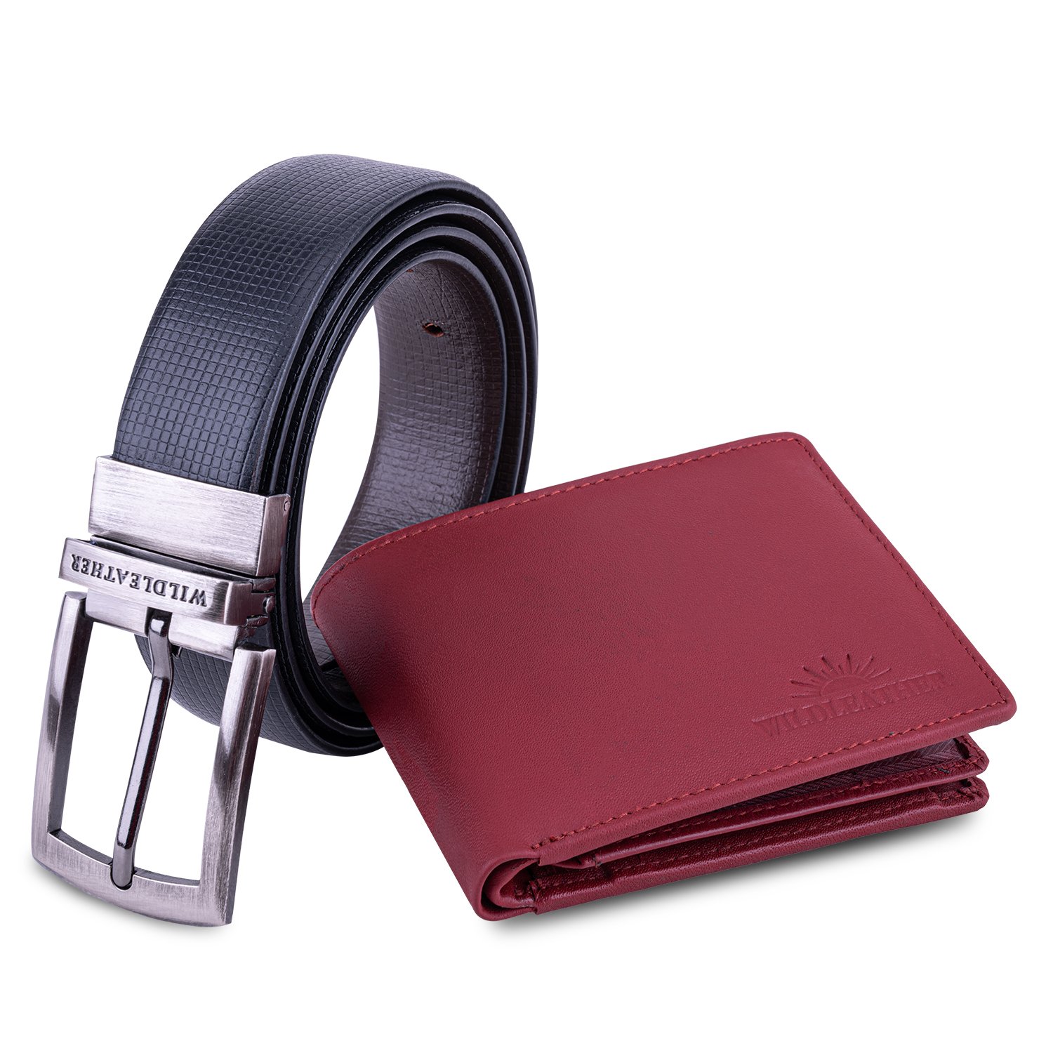 Wildleather Men’s Reversible Textured Belt & Leather Bifold Wallet Gift Box Set (CMB110-101) - Image 2