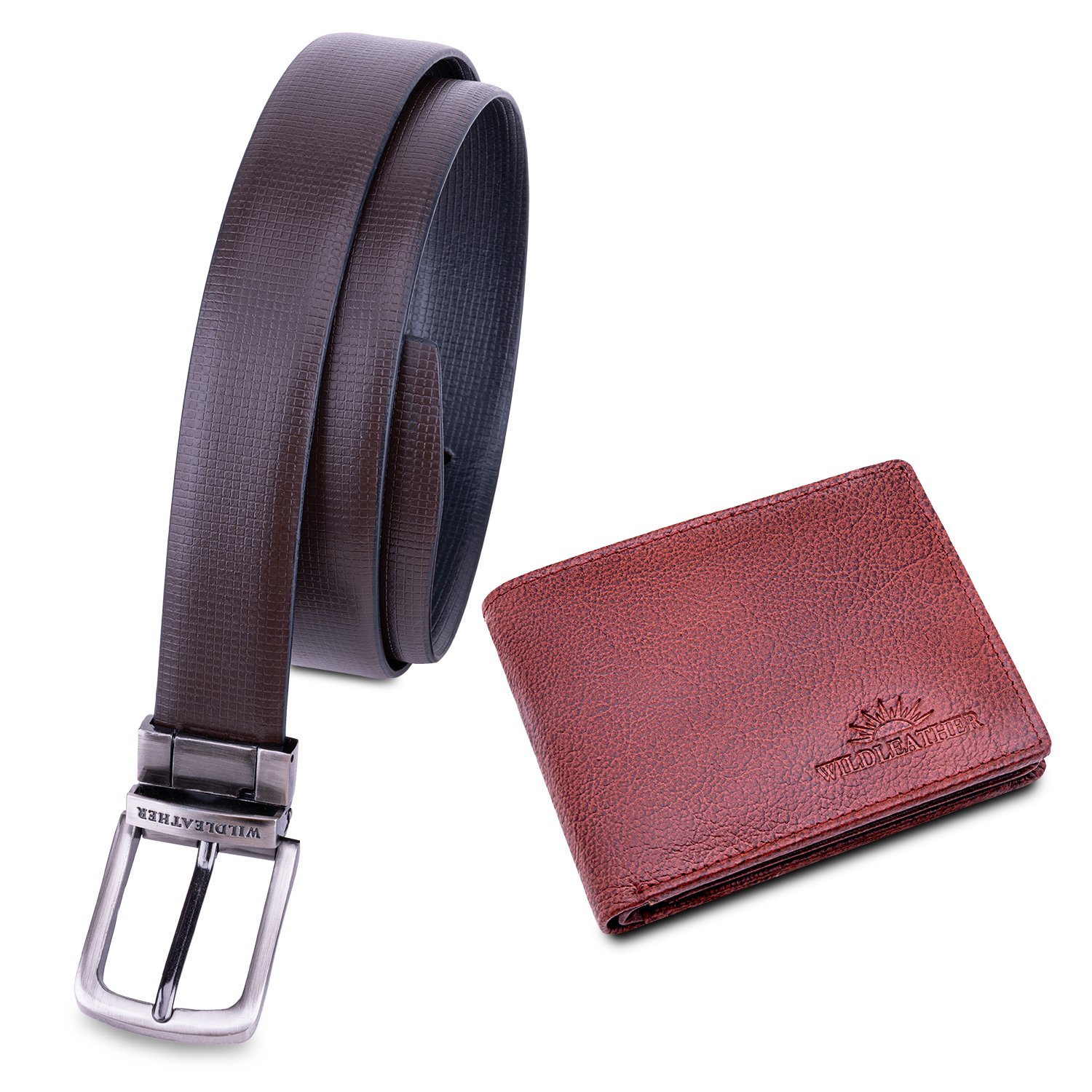 Wildleather Men’s Reversible Textured Belt & Leather Bifold Wallet Gift Box Set (CMB110-101) - Image 11