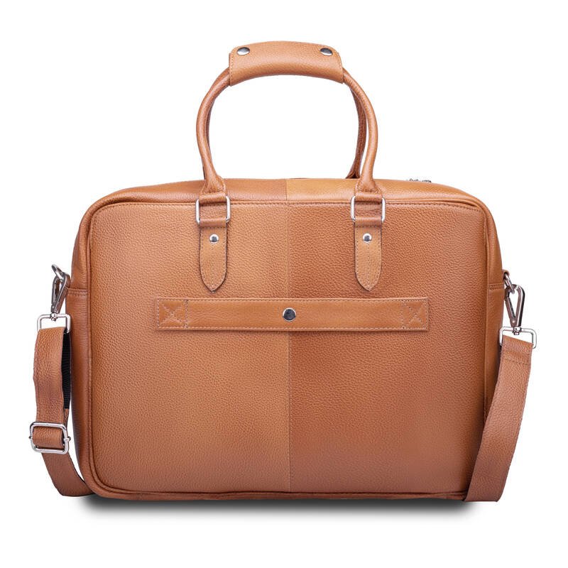 Men’s Multi-Compartment Leather Office Bag – Classic Pebble-Grain Laptop Briefcase (OFL115-823) - Image 6