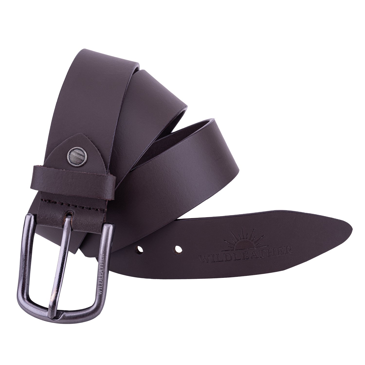Wildleather Men’s Leather Accessory Gift Box – Dark Brown Pin-Buckle Belt & Burgundy Bifold Wallet Set (CMB110-103) - Image 10