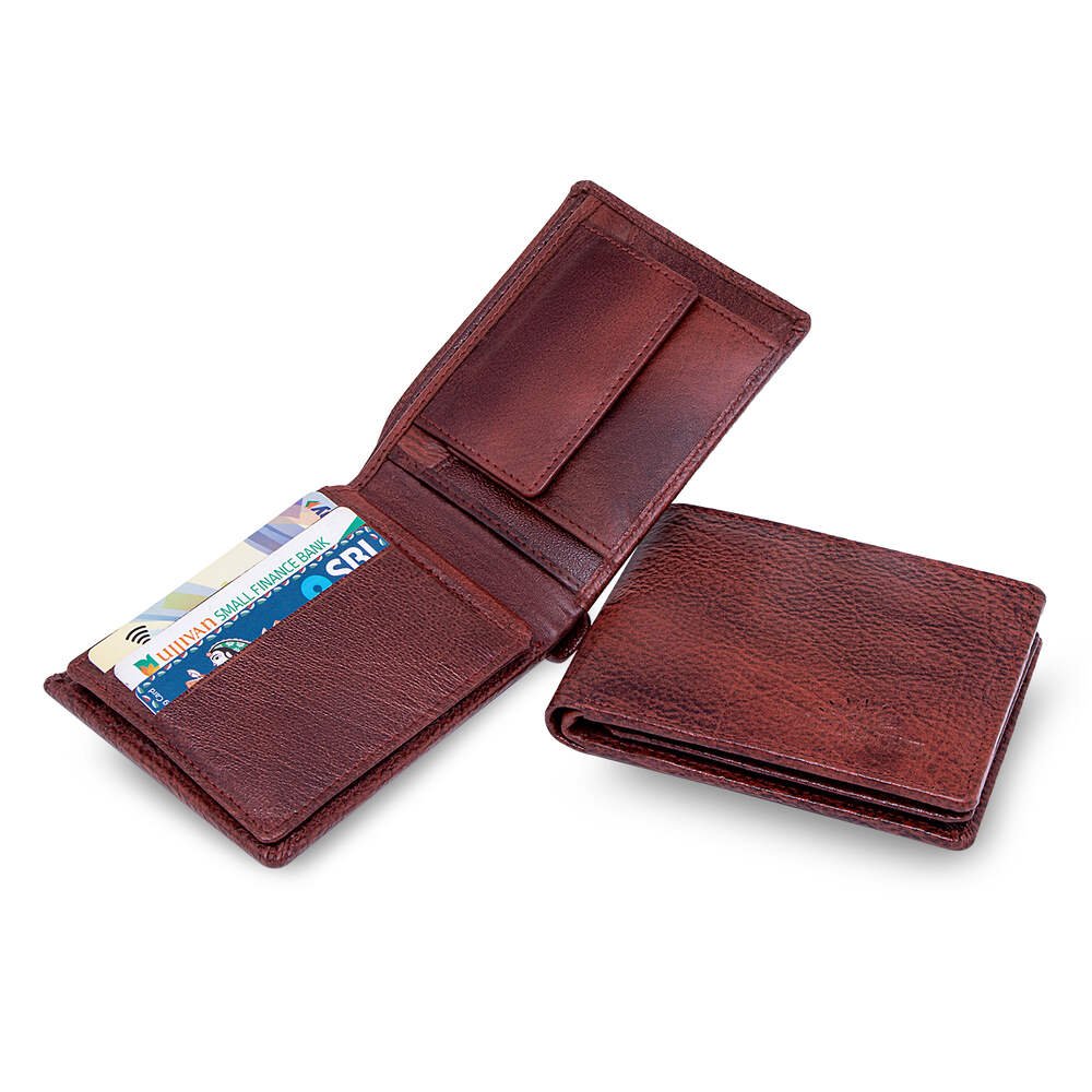 Wildleather Men’s Leather Accessory Gift Box – Dark Brown Pin-Buckle Belt & Burgundy Bifold Wallet Set (CMB110-103) - Image 13